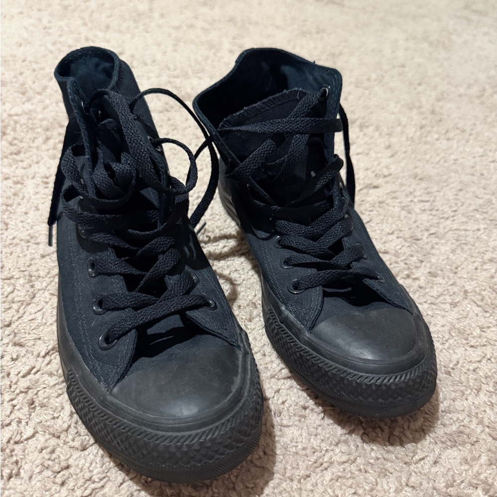 Converse Black High-Top Sneakers (Black)